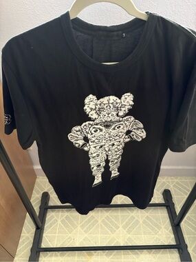 ORIGINAL FAKE x Mark Dean Veca sz 3 US sz M Black Tee Tshirt Medicom Toy KAWS